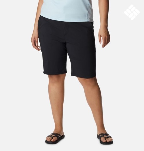 Women's Columbia On The Go Long Shorts Black | Plus Size CA-HC31L